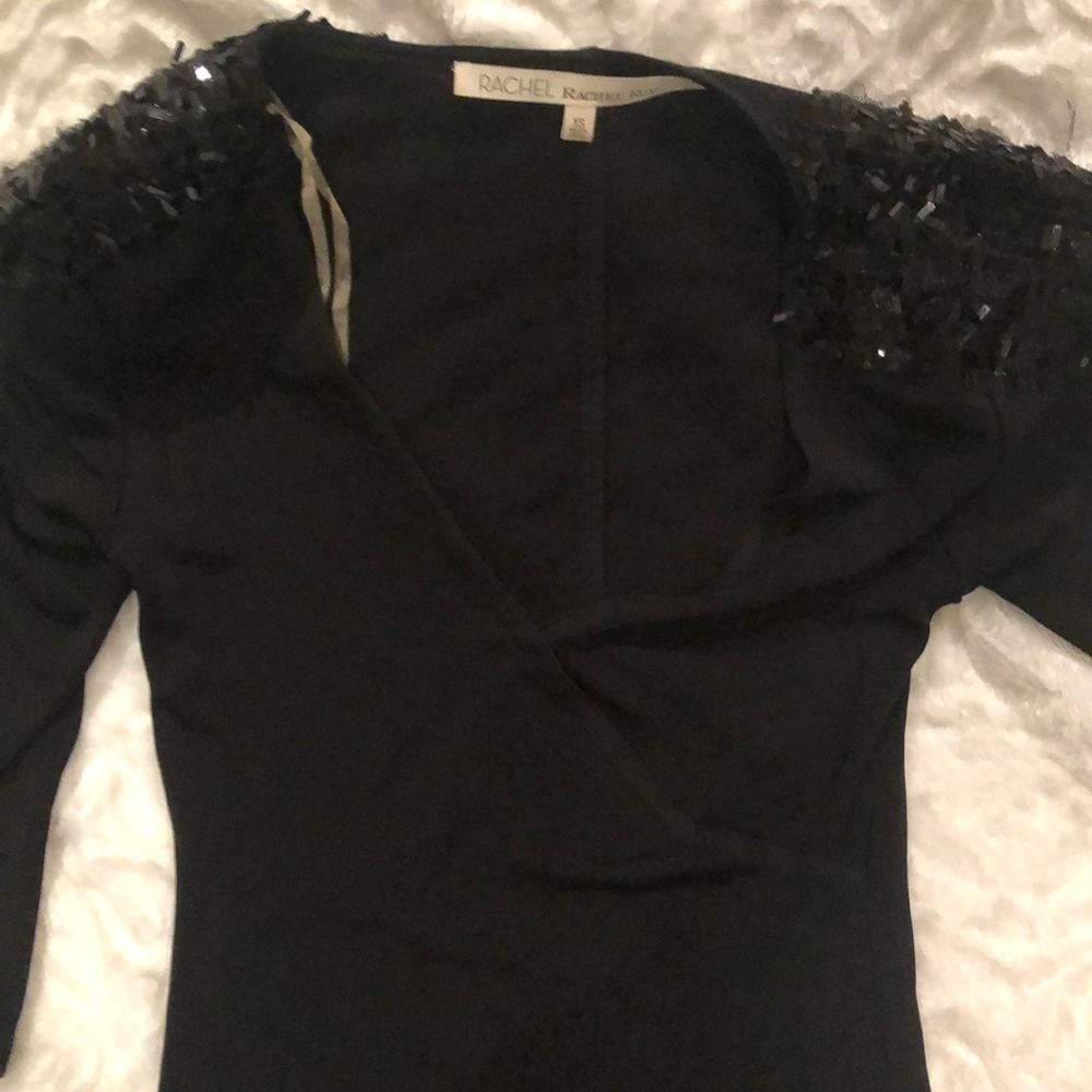 Rachel Roy body in deep v sequins shoulder dress in xs